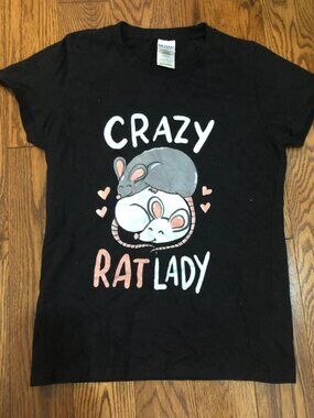 Gildan Black "Crazy Rat Lady" Short Sleeve Tee